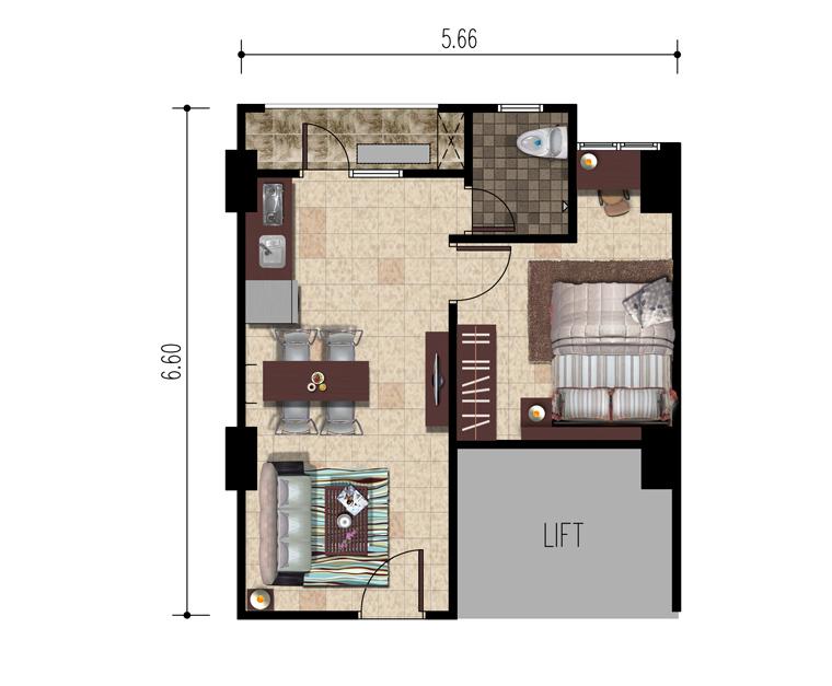 Tipe 1 Bedroom